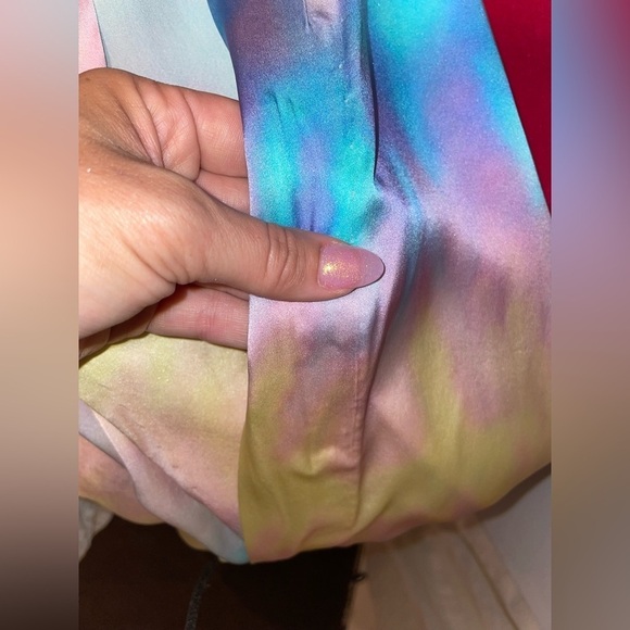 Retrofete | Marlene 100% Silk Tie Dye Gown 🩵🩷 sz Medium - Picture 11 of 12
